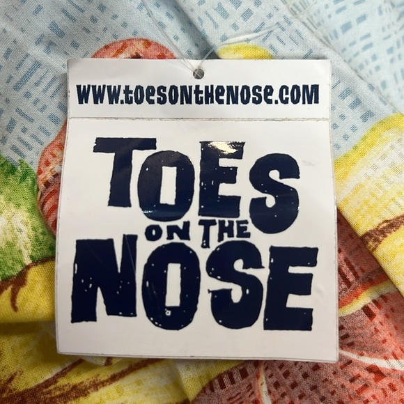 TOES ON THE NOSE🏄🏽‍♀️🏄🏽‍♀️Light blue, coral & yellow Hibiscus Sundress NWT SZ S - Picture 4 of 15